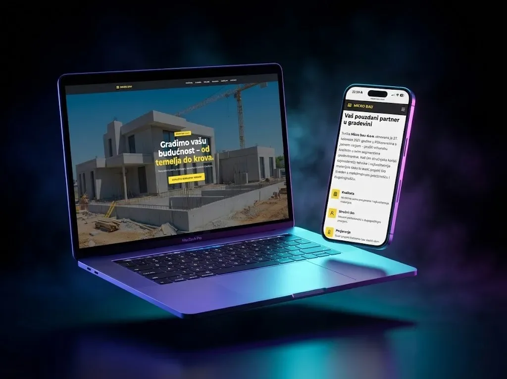 Micro bau – landing page and development for a construction business