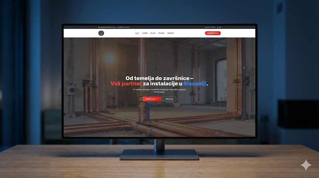 Blažević Instalacije – landing page i UI/UX dizajn za instalaterski obrt