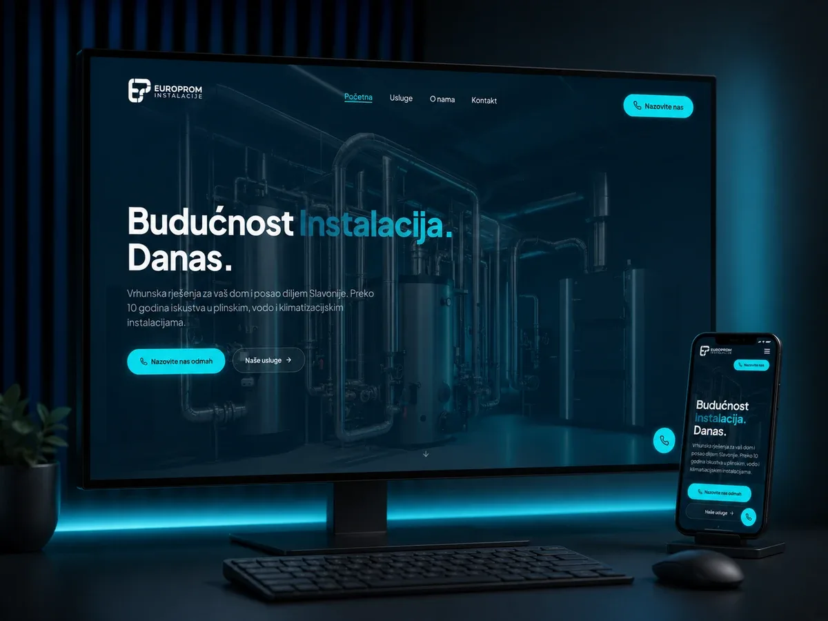 Europrom Instalacije - landing page and development for an installations company