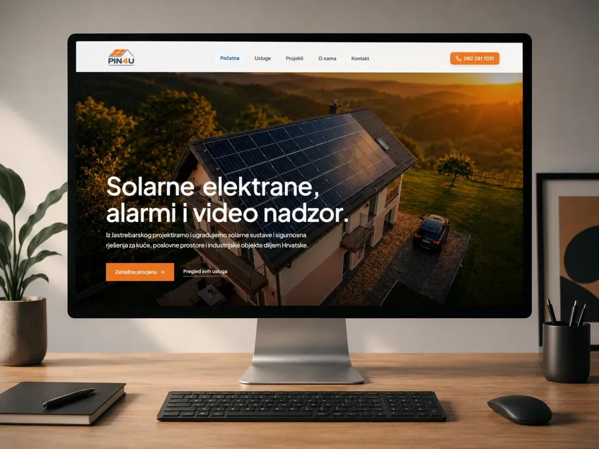 Pin4u – web design and development for a solar power and security systems company