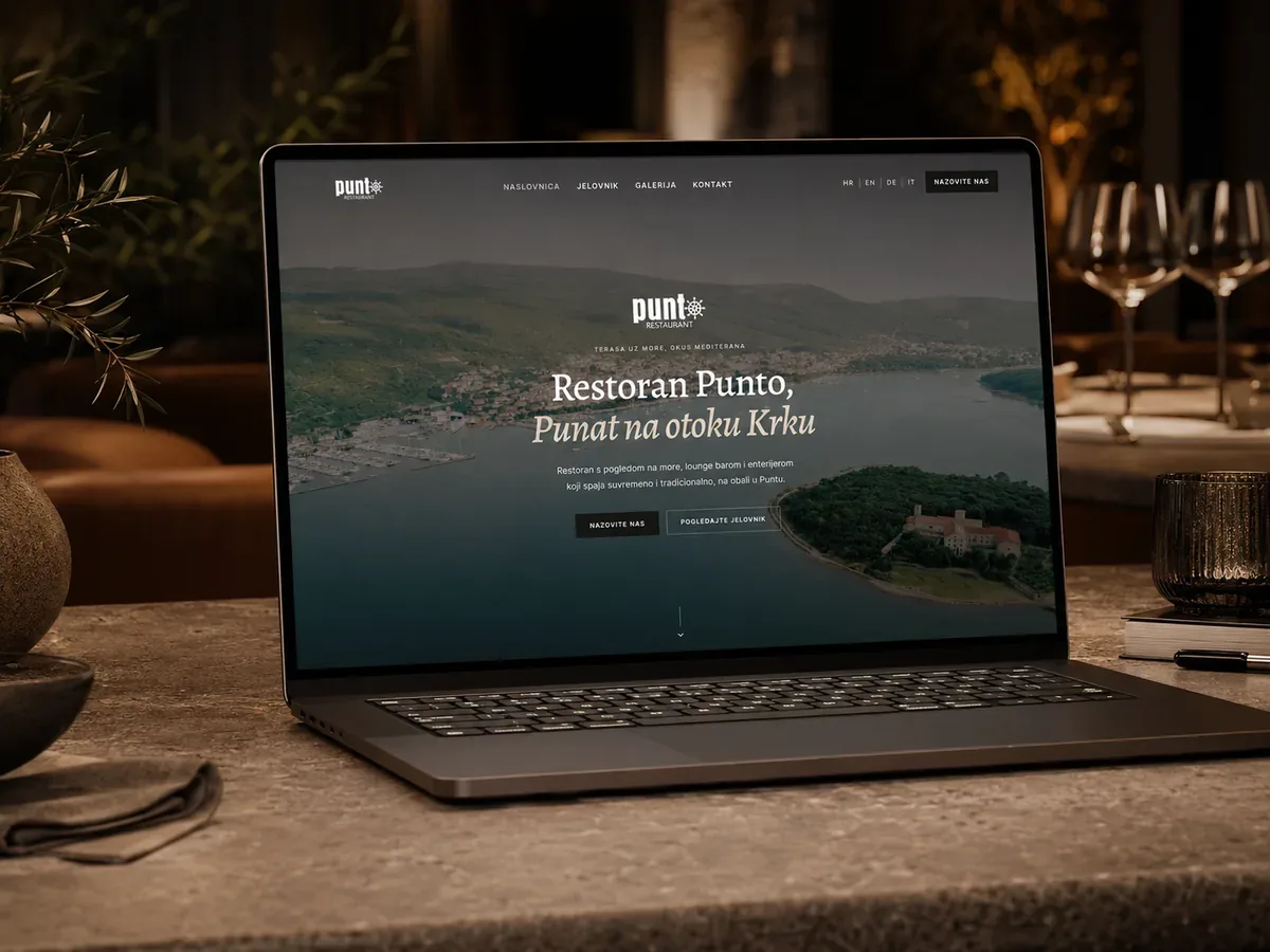 Restoran Punto – višejezični web dizajn i razvoj za restoran na obali otoka Krka