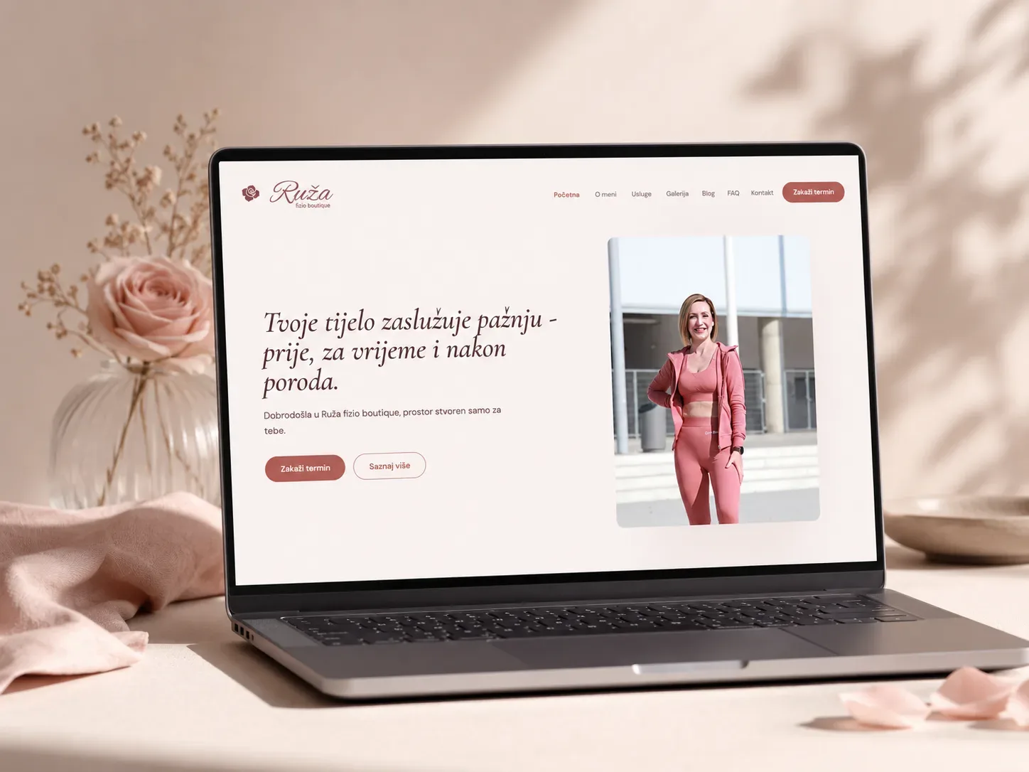 Ruža fizio boutique – web design and development for a physiotherapy studio