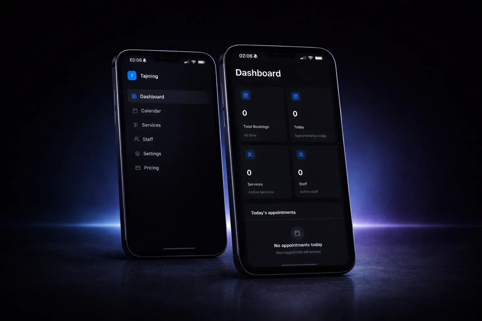 Tajming.app – web application and landing page for a booking platform