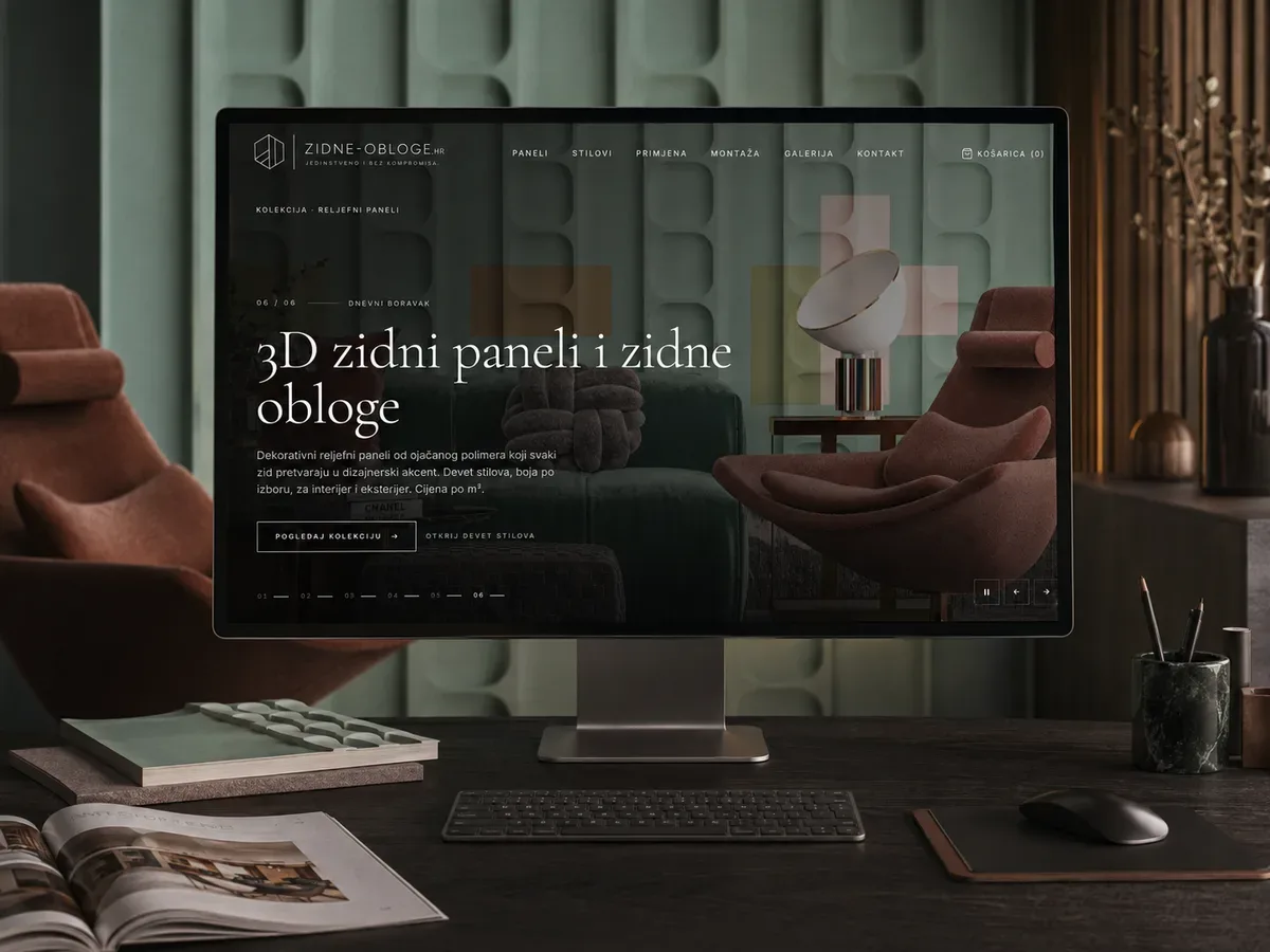 Zidne-obloge.hr – webshop design and development for a 3D decorative wall panel retailer